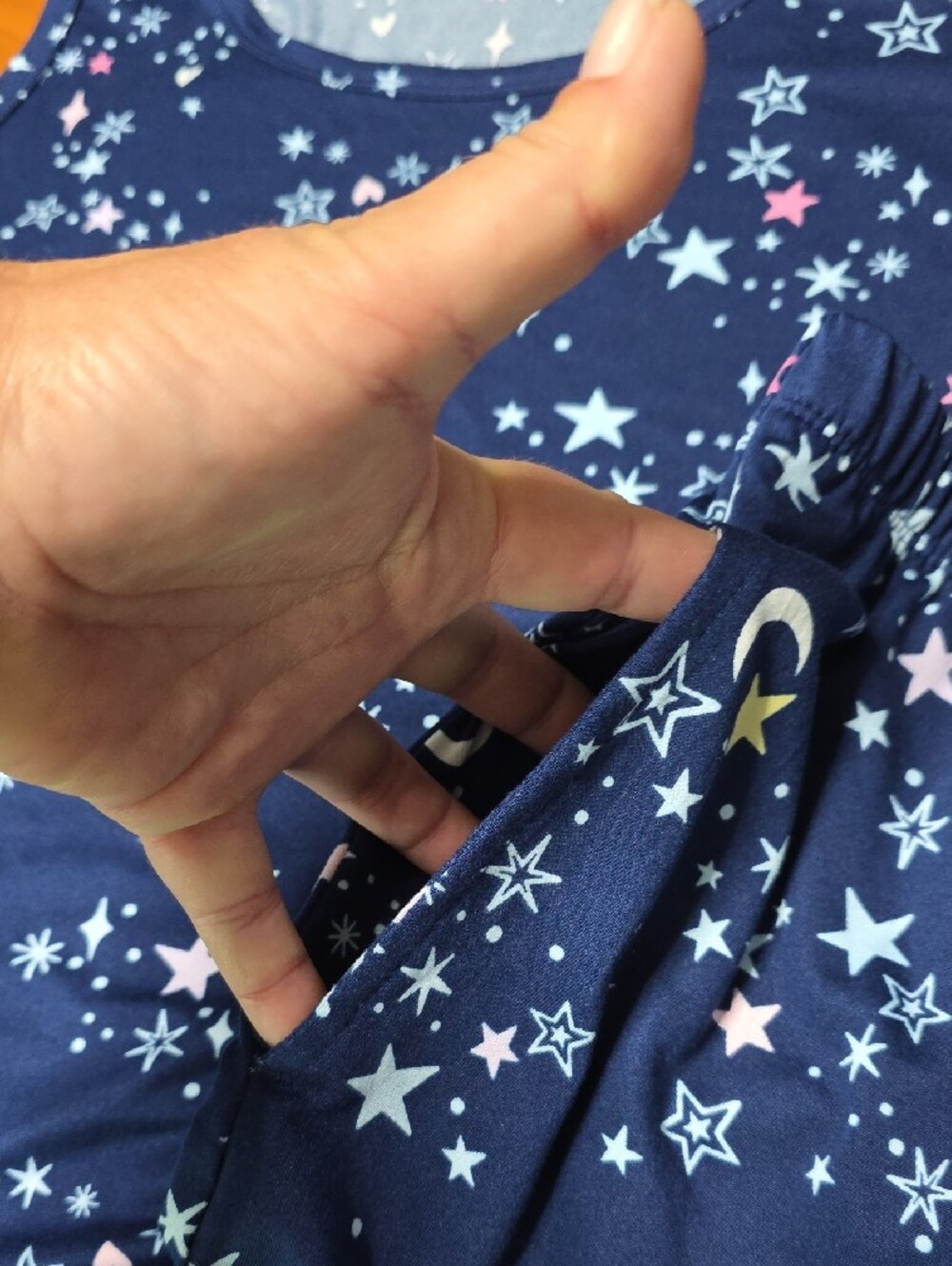 JoySpun Navy Star & Moon Pajama Tank Top and Shorts Set - Picture 4 of 4